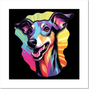 Colorful Cartoon Galgo Espanol Greyhound Spanish Posters and Art